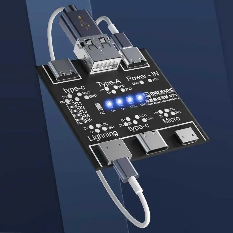 DT3 Testador De Cabo USB Placa PCB De Teste De Dados Para IPhone Android Tipo-C Luz Data Liga-Desliga Detecção