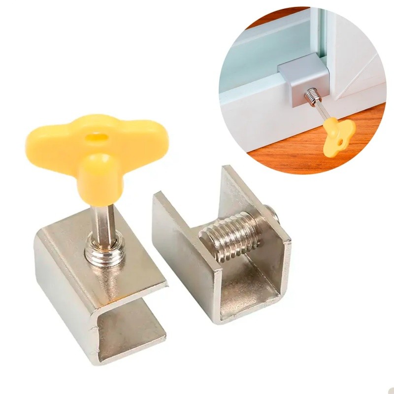 Kit 6 Trava Com Chave Porta Janela Correr Segurança com trava de segurança para janela.