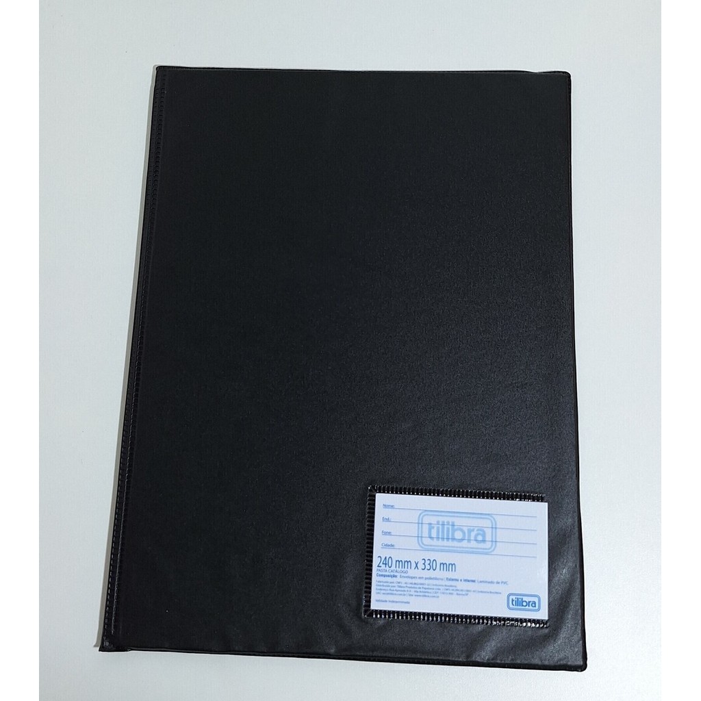 Pasta Catálogo Preta 50 Envelopes 240mmX330mm 1un Tilibra