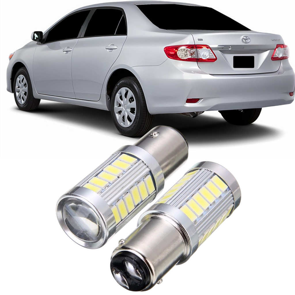 Kit Lampadas Ultra LED Premium Luz de Freio Toyota Corolla 2002 a 2014 2 Polos 33 Leds P21/5W