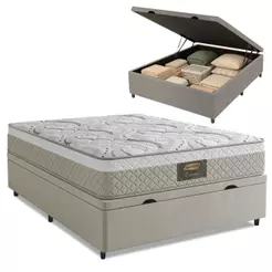 Cama Box Baú Casal Cristal Molas Ensacadas 138x188x64cm
