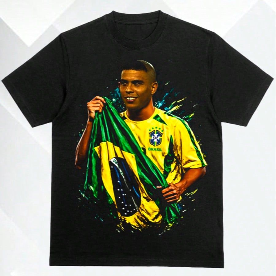 Camiseta Ronaldo Fenômeno Seleção Brasileira de Futebol 100% Algodão Unissex Plus Size