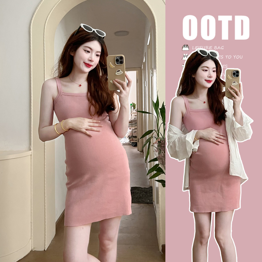 Vestido de verão para maternidade 2026 novo estilo Sexy vestido de seda gelo verão pequeno terno de duas peças estilo ve