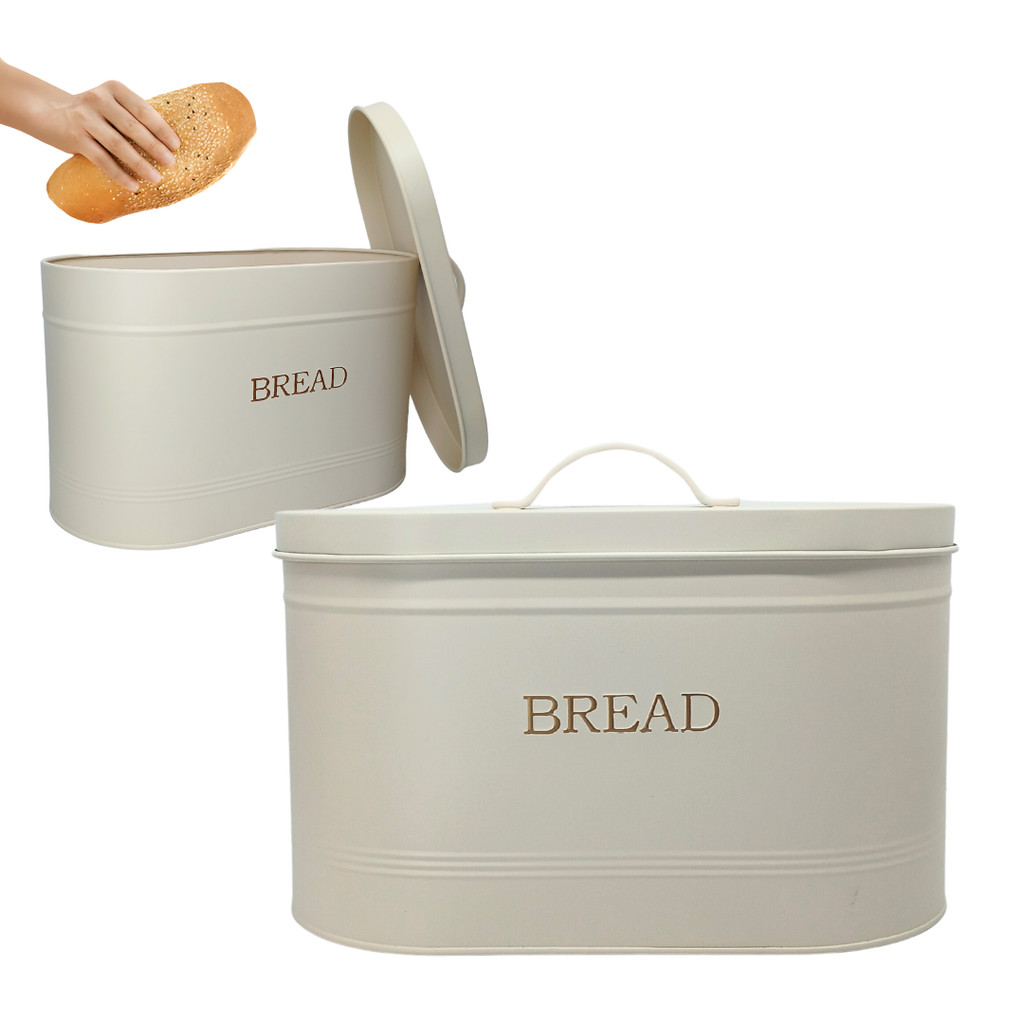 Porta Mantimentos Retangular Pão Bread Com Tampa Aço 34x18cm em Oferta na Shopee