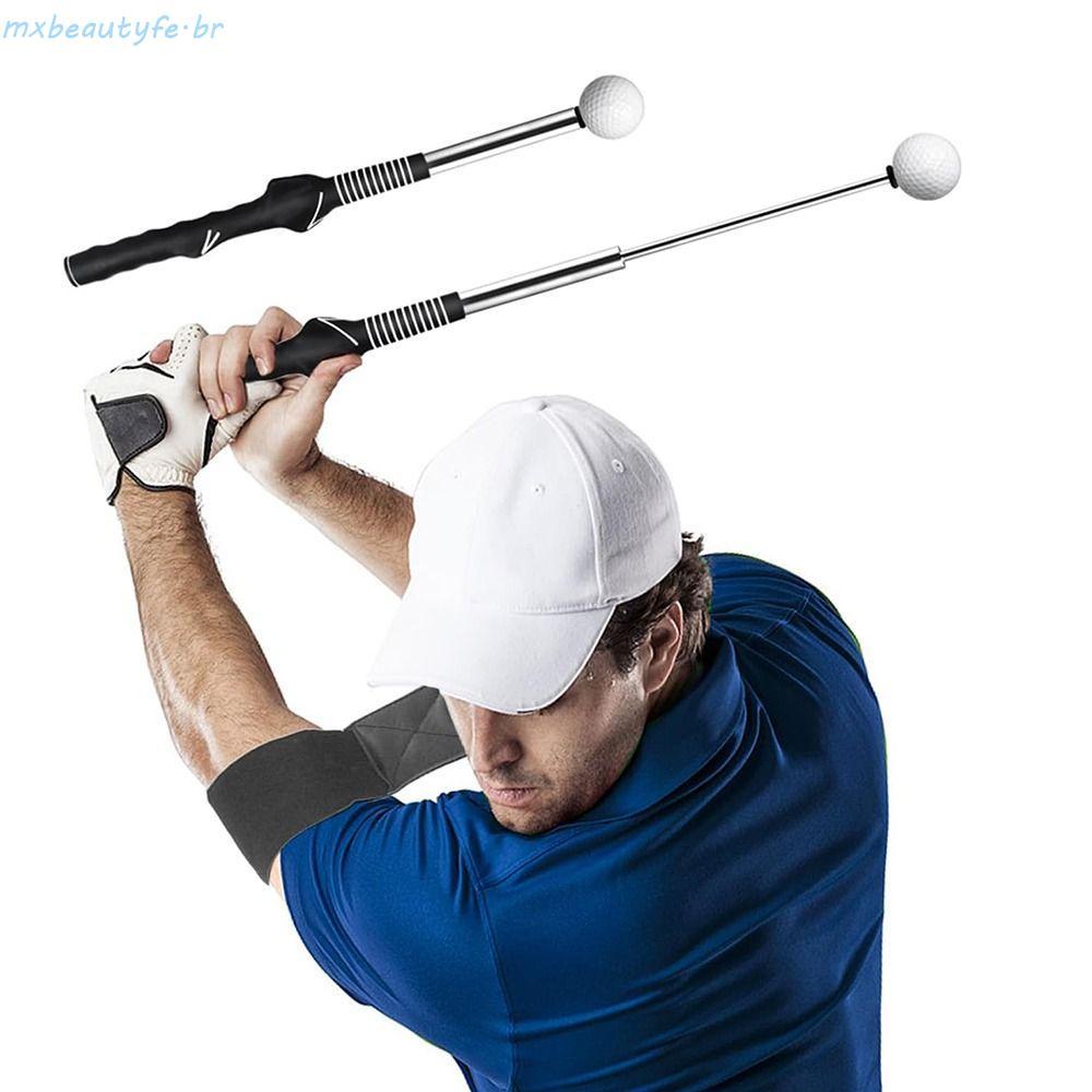 MXBEAUTYFE Golf Swing Training Aid , Chipping Hit Antiderrapante Grip Trainer Acessório , Retrátil