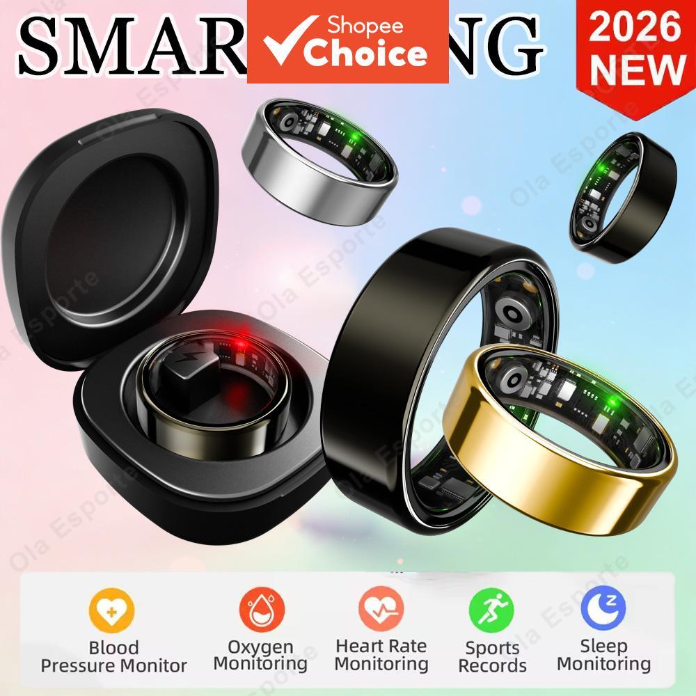 Novo Anel Inteligente Masculino e Feminino, Monitor de Frequência Cardíaca, Oxigênio no Sangue e Sono, Anel Inteligente