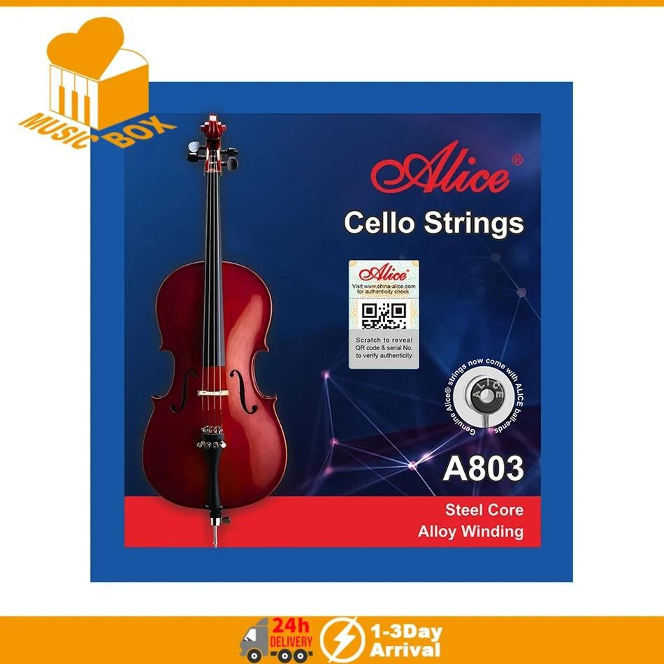 Alice A803 Cordas De Violoncelo Núcleo De Aço Enrolamento De Liga 1 Conjunto Para 1/10 1/8 1/4 1/2 3/4 4 De