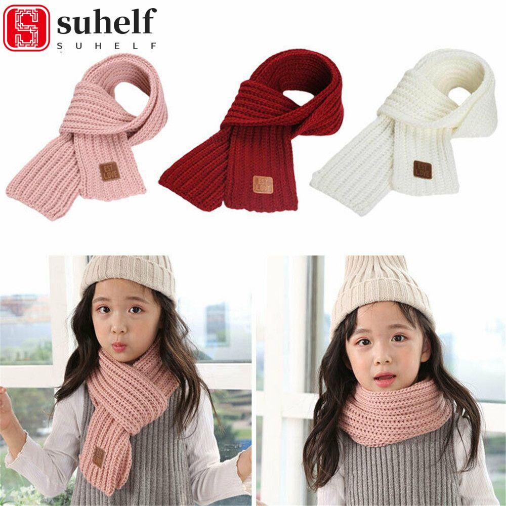 SUHELF Aquecedor De Pescoço , Cachecol Infantil Macio E Quente De Malha Grossa De Inverno Fofo Moderno Para Bebês , Meni