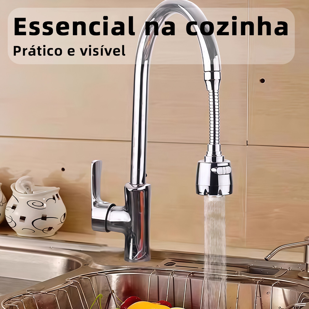 Extensor de torneira para economia de água doméstica extensor giratório de torneira tamanho compacto para cozinha