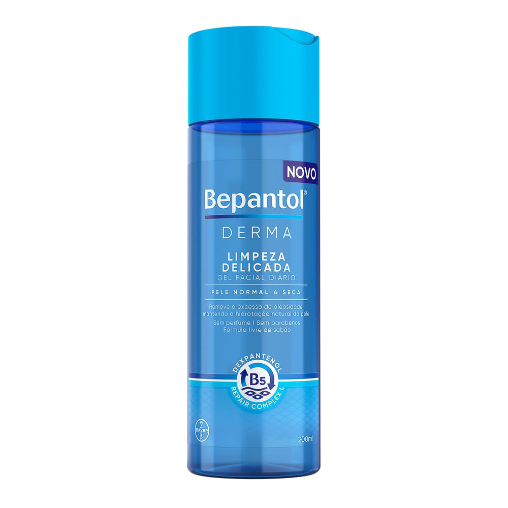 Bepantol Derma Limpeza Delicada Gel Facial Diário 200 ml, Pele Normal a Seca
