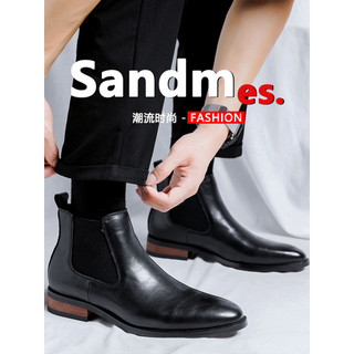 Chelsea botas masculinas botas de couro genuíno apontou Toe britânico Martin botas masculinas de alta qualidade negócios