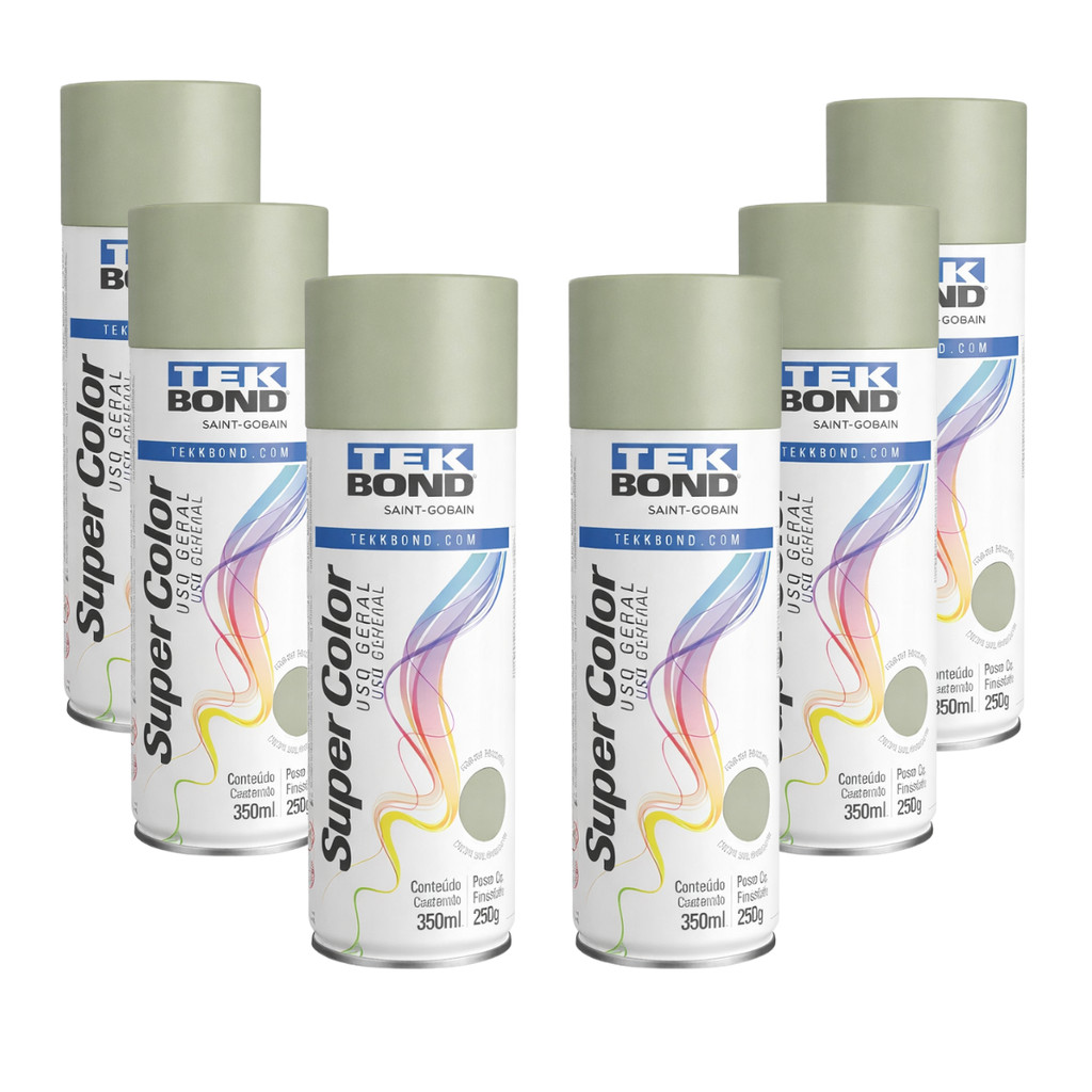Kit 6 Primer Spray Tekbond Preparação e Fixação de Superfícies Secagem Rápida