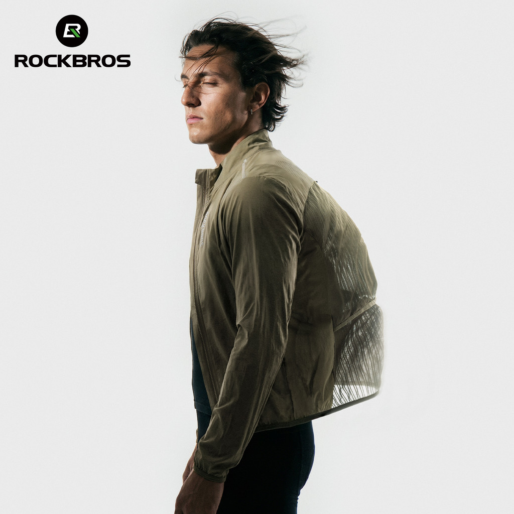 ROCKBROS Camisa De Ciclismo UP50 + Jaqueta Leve E Respirável À Prova De Vento Qu