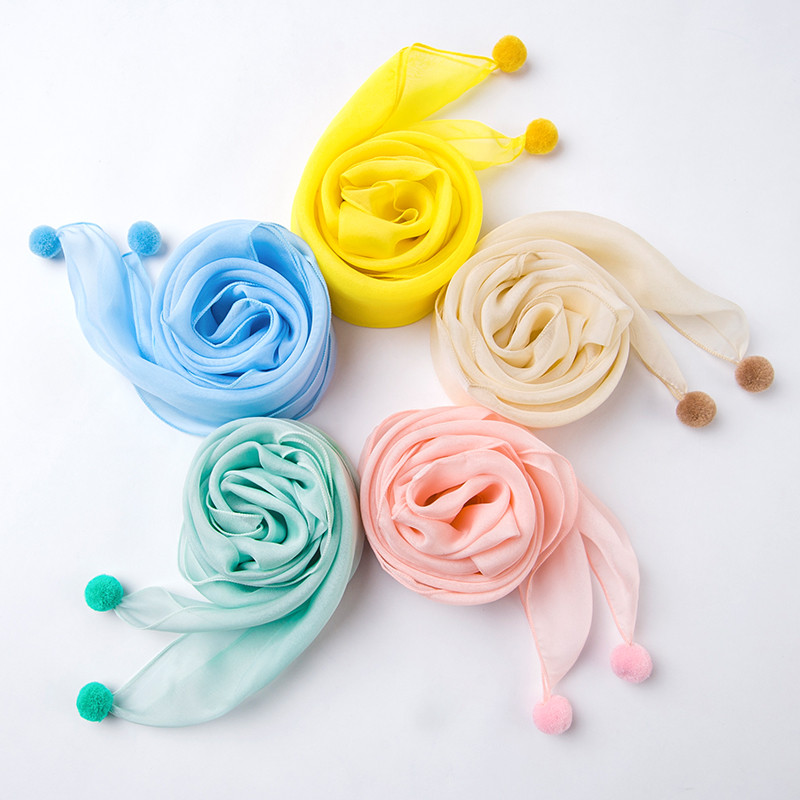 Bebê bola de pele seda pequeno lenço quadrado crianças cachecol meninas primavera outono amoreira lenço de seda menino b