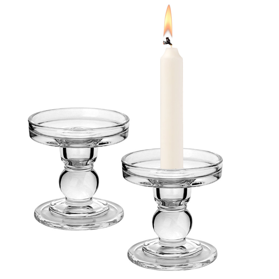 Kit 4 Castiçais De Vidro Porta Vela Enfeite Decoração Sextavado 8,5cm