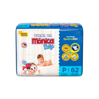 Fralda Descartável Turma da Mônica Baby Mega P 62 unidades em Oferta na Shopee