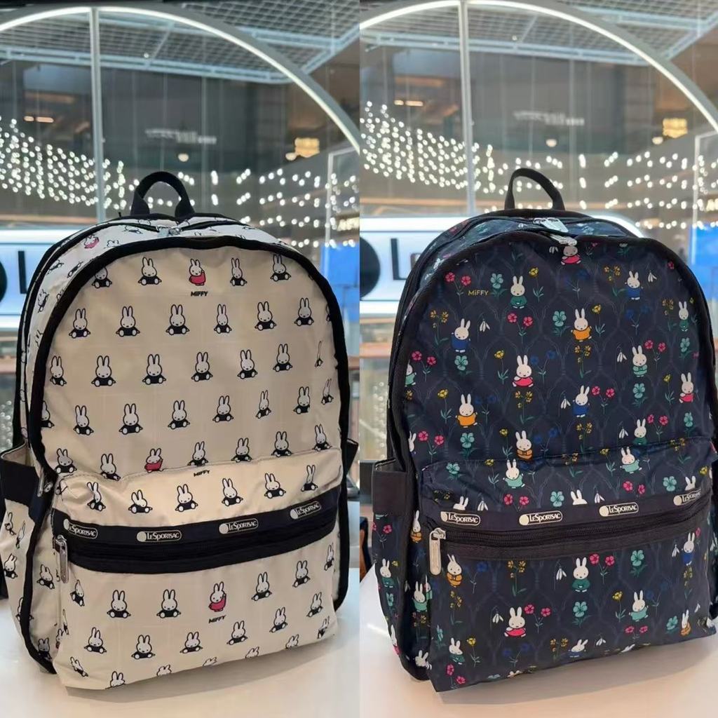 Mochila estilo japonês com estampa do coelho Miffy, design fofo, grande capacidade, mochila leve, mochila escolar para e