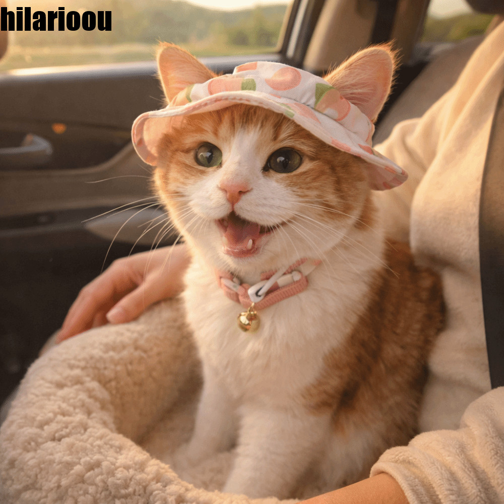 HILARIOOU Chapéu De Sol Para Animais De Estimação , Protetor Solar Respirável Cães Com Estampa De Frutas Leve E Ajustáve