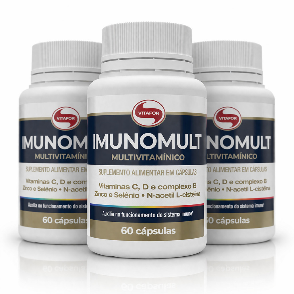 KIT 3 Multivitamínico Imunomult Vitafor 60Caps