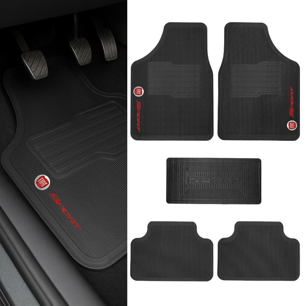 tapete automotivo universal pvc borracha 5 peças antiderrapante resistente fácil limpar carro