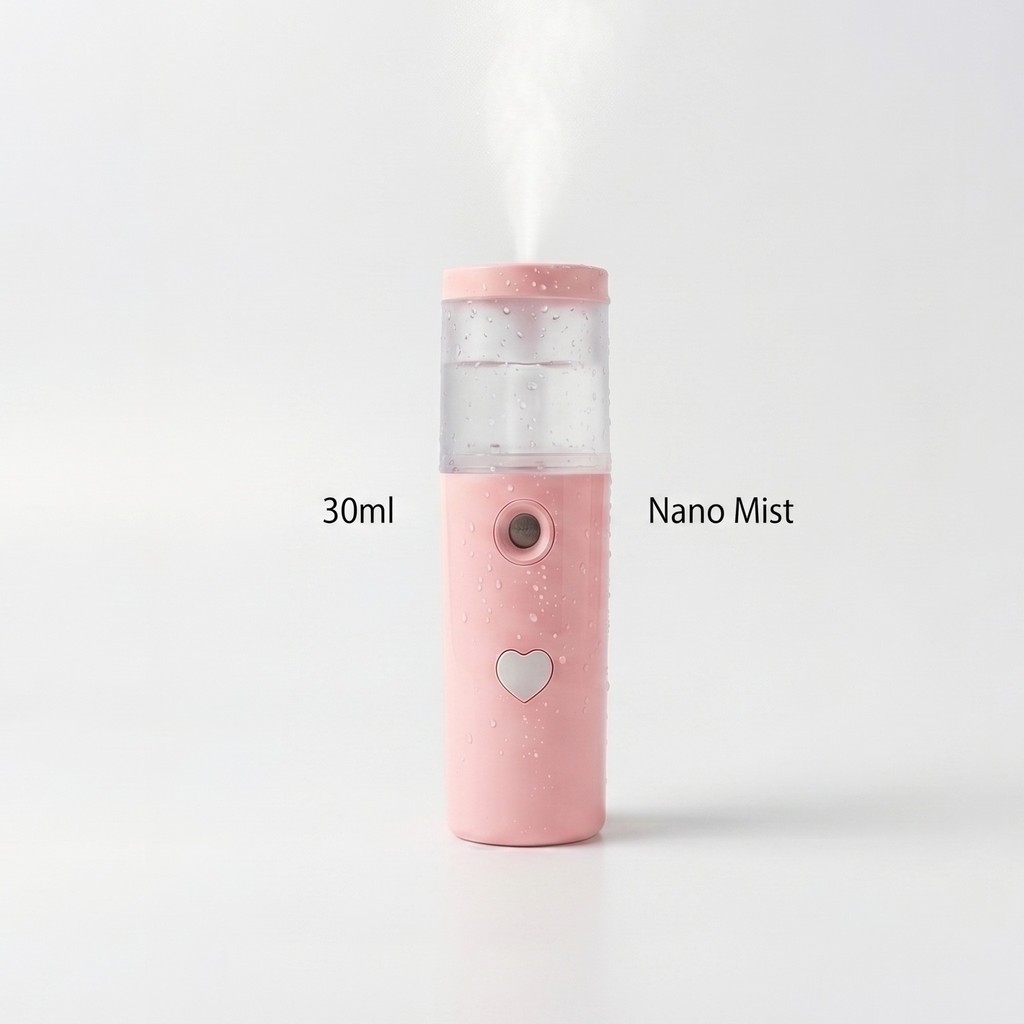 Mini Umidificador Facial Portátil Nano Spray Recarregável USB Hidratação Pele Água até 60°C