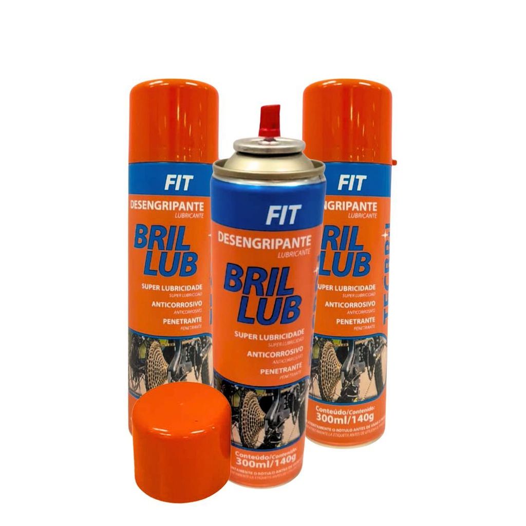 KIT 3 UN DESENGRIPANTE ANTIFERRUGEM BRIL LUB LUBRIFICANTE MULTIUSO SPRAY AUTOMOTIVO E INDUSTRIAL