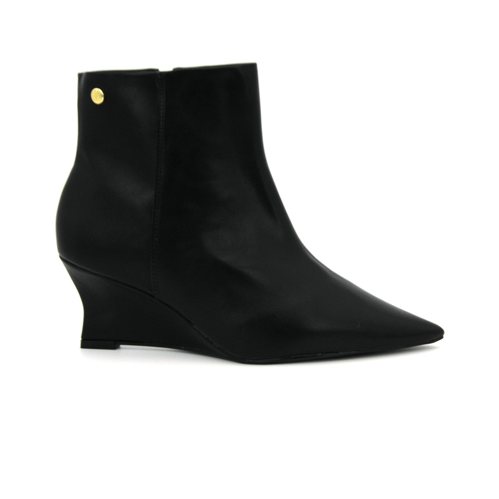 Bota Vizzano Original 3116.100 Bico Fino Cano Curto Salto Anabela Feminino