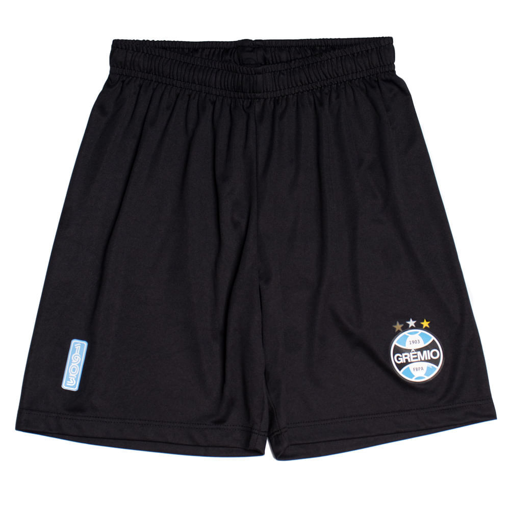 Calção Infantil Betel Grêmio Escudo 1903 Preto