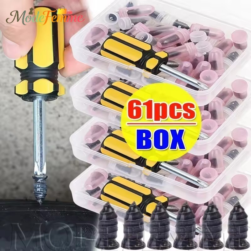 [À Venda] Kits De Pinos Para Reparo De Pneus-Tampões Furos De Fixação Rápida-Prego De Borracha Auto-Roscantes-Ferramenta