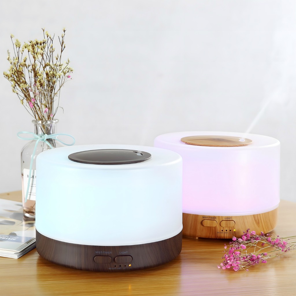 Umidificador de Ar 500ml Difusor de Aroma Ultrassônico com Controle Remoto Luz LED e Timer