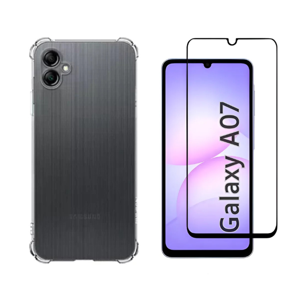 Kit Para Samsung A17 A15 A06 A07 A16 A55 A14 - Película 3d + Capa Tpu