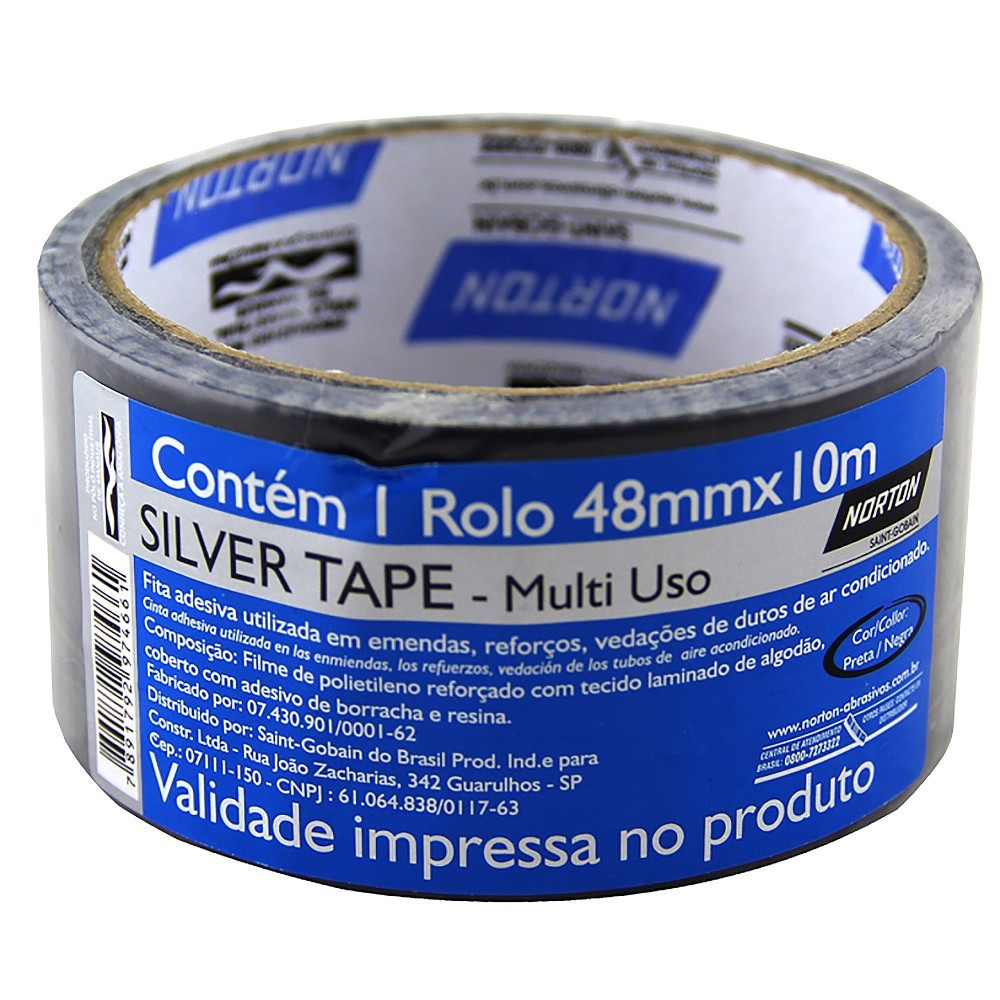 Fita adesiva silver tape 48 x 10m - Norton