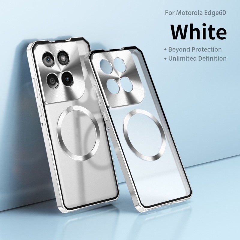 Moda Alumínio Metal Acrílico Magnético Caso De Telefone Para Motorola Edge 60 Pr