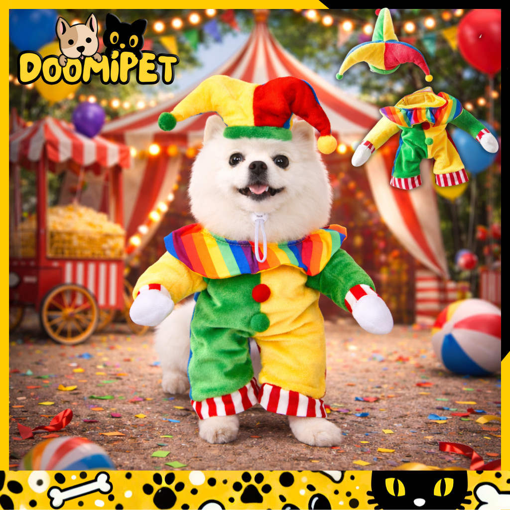 Fantasia Palhaço para Pets – Roupa Colorida e Divertida para Cães e Gatos em Oferta na Shopee