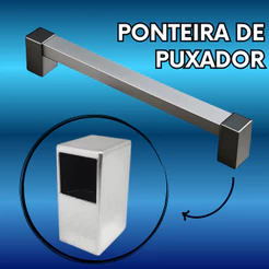 4 peças de Ponteiras para puxador ajustavel regulavel armario abs