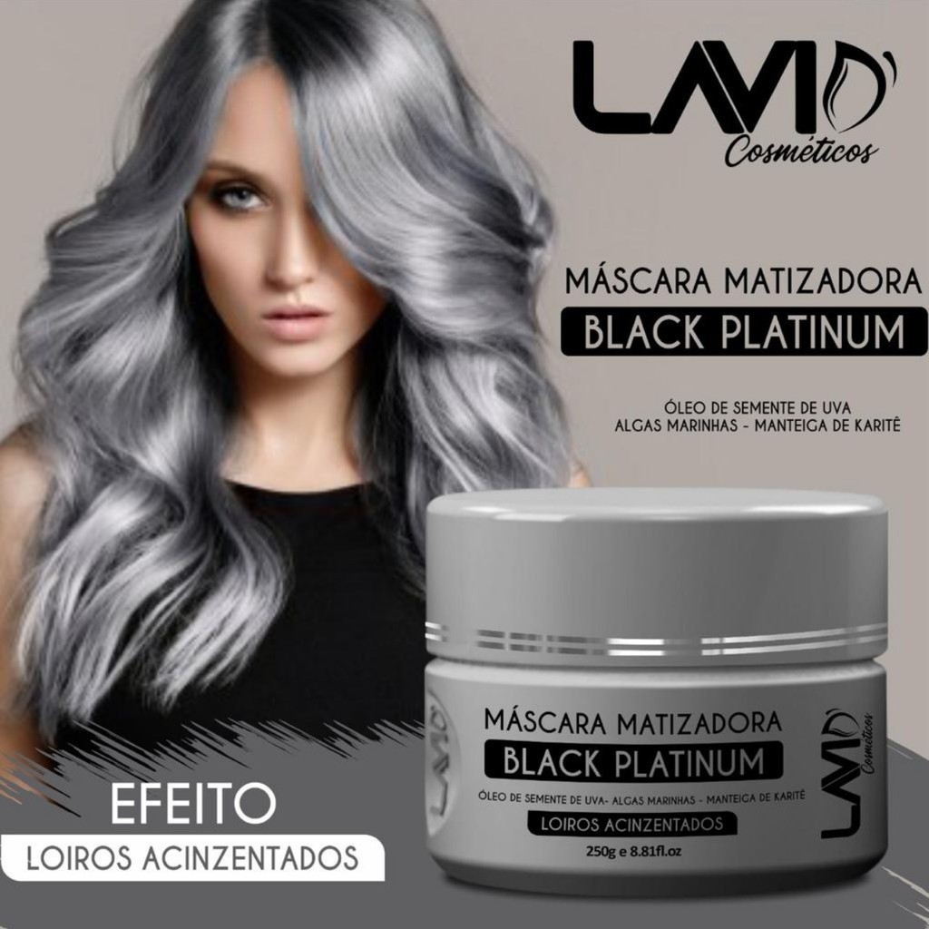 Máscara Matizadora Acinzentado Platinum Lavid 250g em Oferta na Shopee