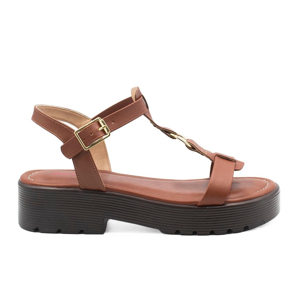 Sandália Zatta Tratorada Argola Rute Caramelo em Oferta na Shopee