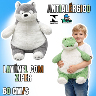 Pelúcia Infantil Gigante 60cm Lavável Antialérgica com Zíper em Oferta na Shopee