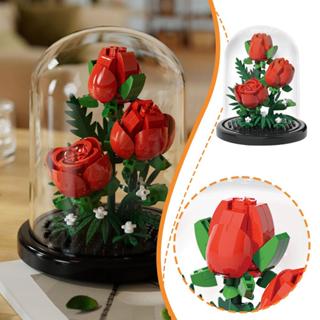Blocos De Construção De Flores Girassóis Rosas Cravos Hibisco Vasos De Plantas Com Poeira L0u8 em Oferta na Shopee