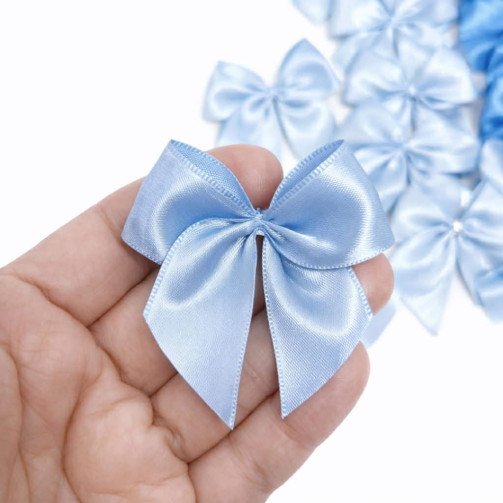 OFERTA Laço de Cetim AZUL BB COM FITA PRA AMARRAR - 20 Unidades em Oferta na Shopee