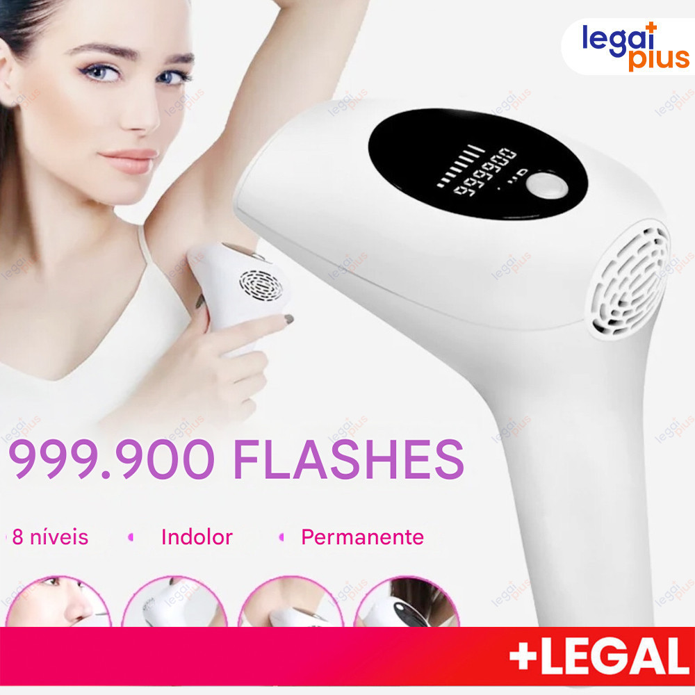 900 Mil Pulsos Depilador A Laser 8 Níveis Portátil Indolor e Eficaz – Uso Doméstico