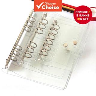 Concha De Folha Solta Em PVC Com 6 Furos Transparentes Para notebook manual A5A6A7 em Oferta na Shopee