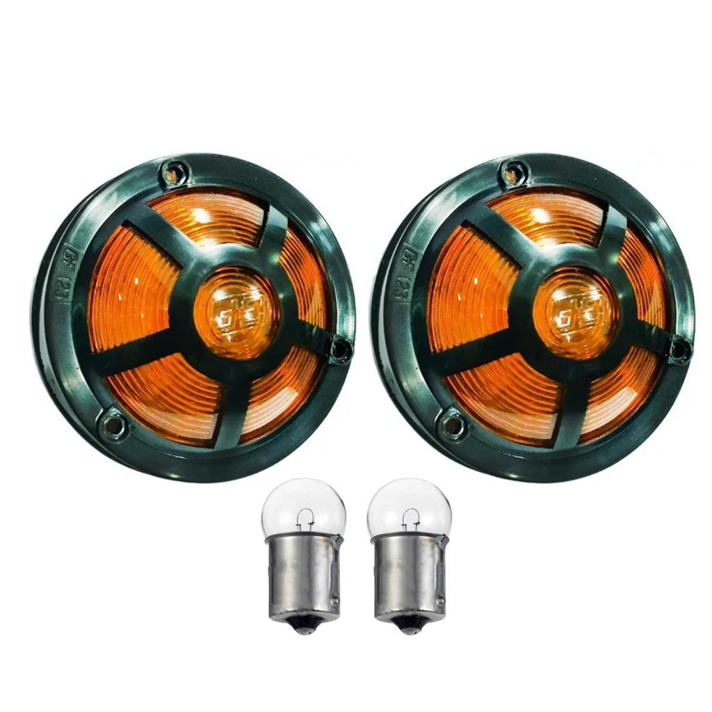 KIT 2 LANTERNA ESTRIBO AMBAR COM LAMPADA COMPATÍVEL MB 1113
