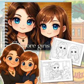 LIVRO DE COLORIR GILMORE GIRLS | CAPA DURA| FOLHA 180G| 50 PÁGINAS| ACOMPANHA ACETATO em Oferta na Shopee