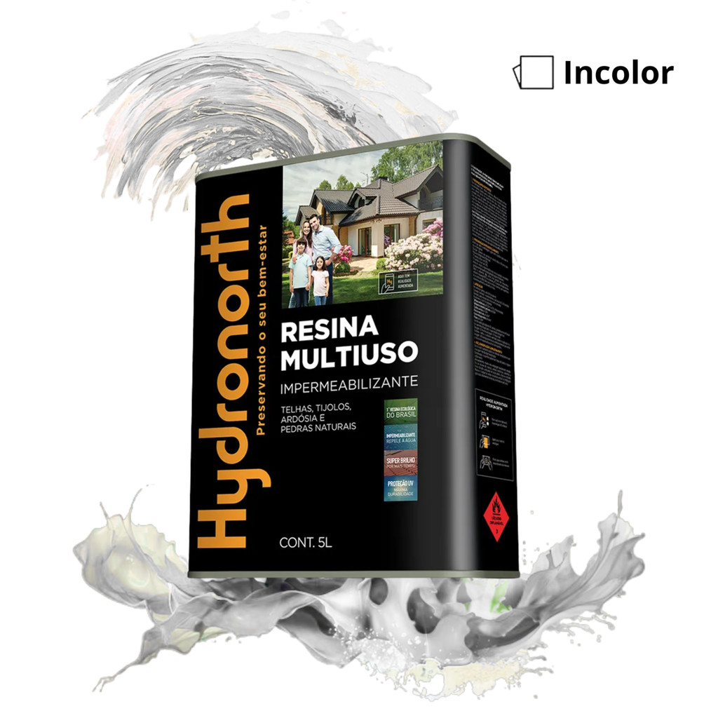 Resina Multiuso Base Solvente Brilhante Incolor 5L Hydronorth · foto 2