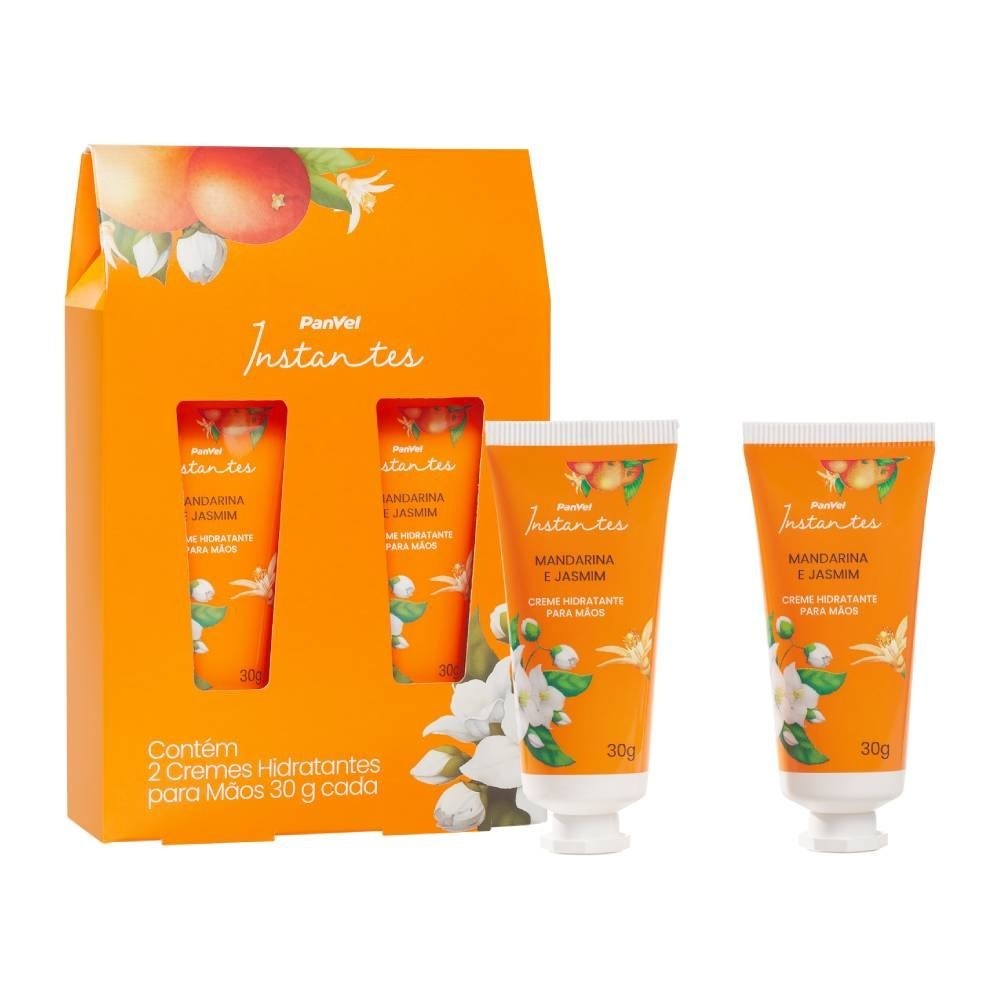 Kit Cremes Para Mãos Panvel Mandarina E Jasmin 2 Unidades De 30g Cada - Presente De Natal