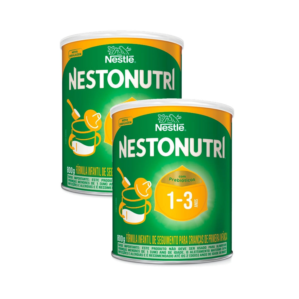Kit 2 Nestonutri 1 a 3 Anos Fórmula Infantil de Primeira Infância 800g