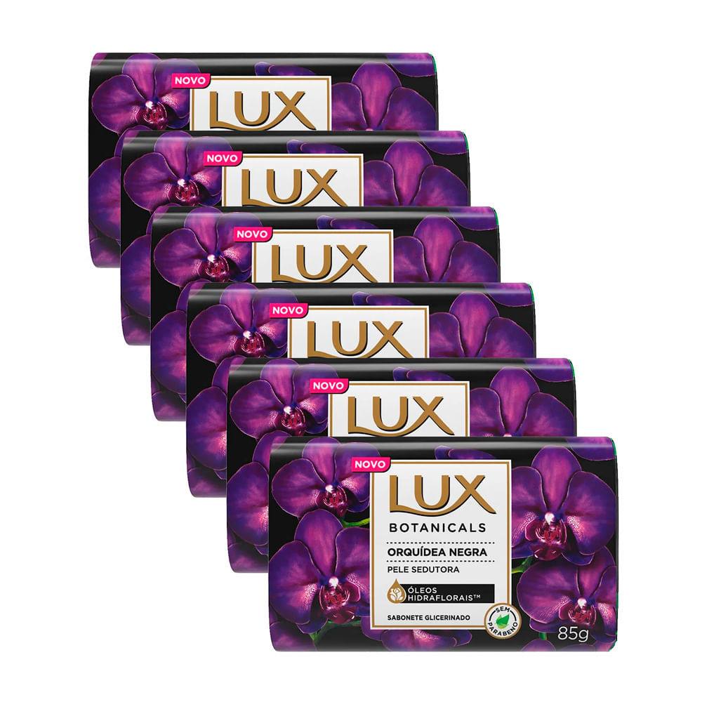 Kit 6 Sabonete em Barra Lux Botanicals Orquídea Negra 85g em Oferta na Shopee