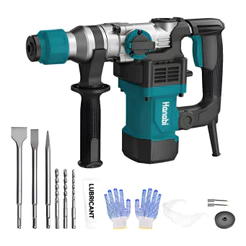【Hanabi】Martelete Rotativo Rompedor 1600W SDS Plus Profissional Furadeira de Impacto com Kit e Maleta