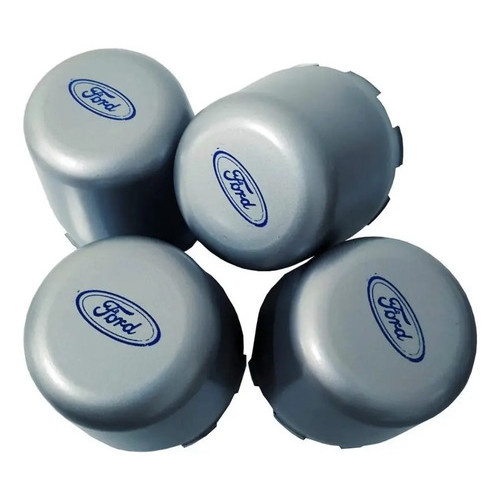 Kit 4 Calota Central Roda F1000 F4000 1993 Á 1998 Prata